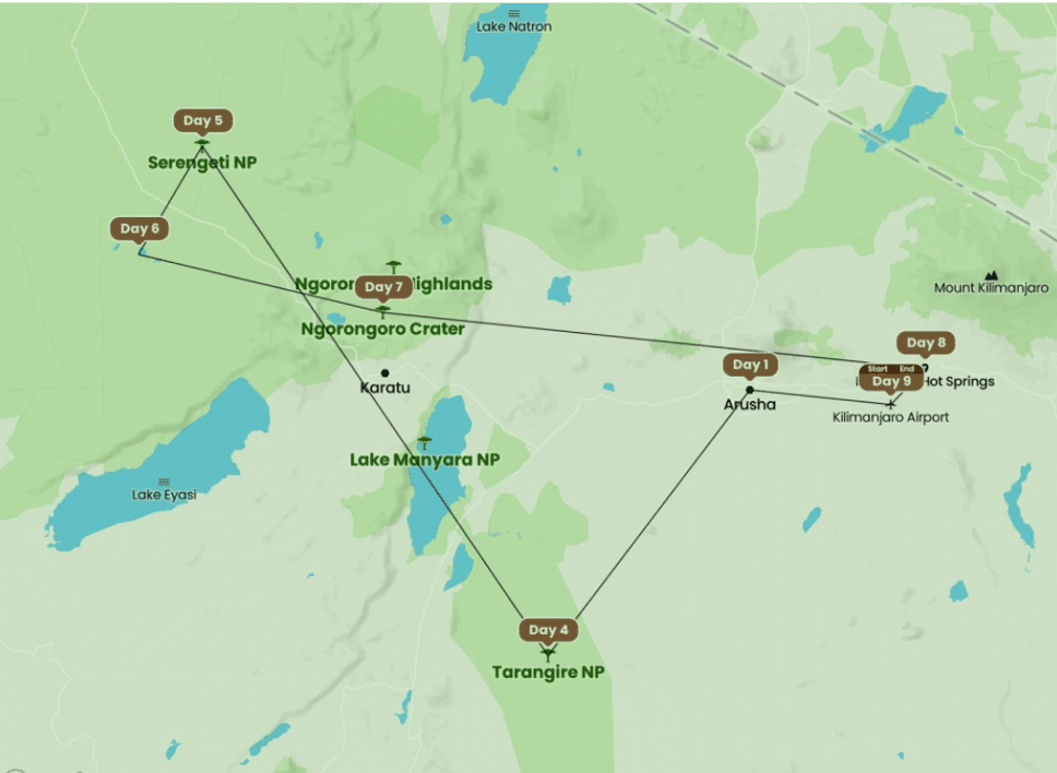 Carte Voyage Safari et Immersion